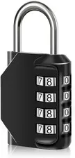 4-Digit Combination Padlock Heavy Duty Zinc Alloy Gym Box-Dark Black | Waterproo