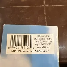 X10  MP3 RF Receiver, Model: MR26A-C New old stock NEW 