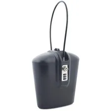 Portable Lock Box Safe with Key and Combination - Black
