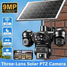 9MP Solar Security Camera Wireless Outdoor WiFi Night Vision Surveillance Cam