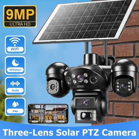 9MP Solar Security Camera Wireless Outdoor WiFi Night Vision Surveillance Cam