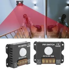 DC 12V 24V 30A PIR Sensor Switch Infrared Motion Detector LED Strip Dimmer