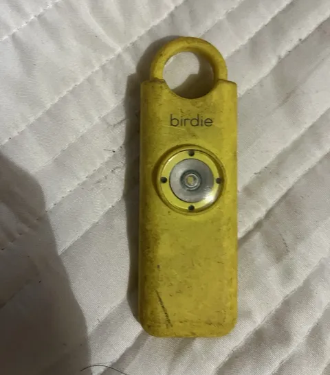 birdie Personal Attack Safety Alarm Keychain Keyring, Yellow Plastic