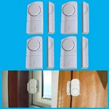 4x Wireless Door & Window Entry Alarm Set, Home Office, Burglary Security Sensor