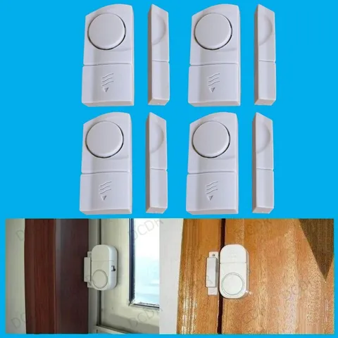 4x Wireless Door & Window Entry Alarm Set, Home Office, Burglary Security Sensor
