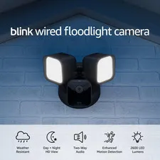 Wired Floodlight Camera - Smart Security Camera, 2600 Lumens, HD Live View, Enha