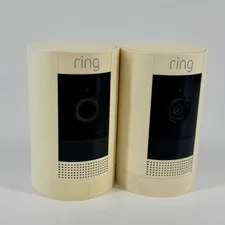 LOT OF 2 Ring 5UM7E5 Stick Up Cam Security Cameras - White (No Accessories)
