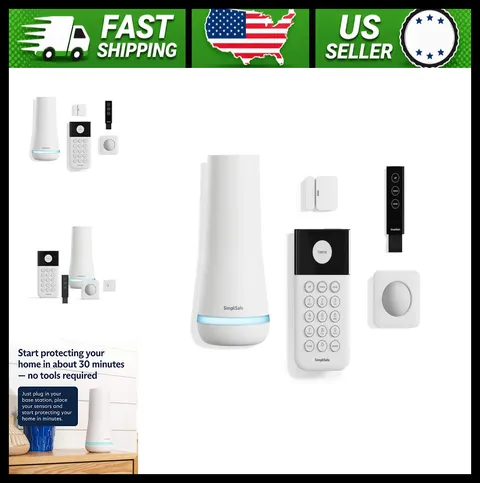 SimpliSafe 5-Piece Wireless Home Security System, Alexa/Google Compatible