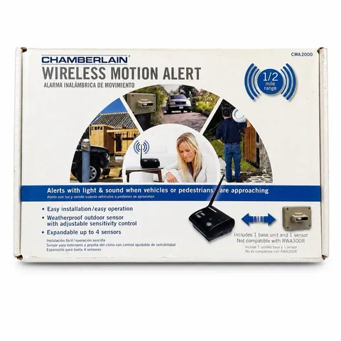 Chamberlain CWA2000 Wireless Motion Alert System 1/2 Mile Tested Open Box