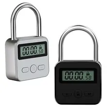 Waterproof Smart-Time Lock LCD Display  USB Rechargeable Temporary Timer PadloTF