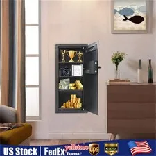 14.57*3.94*31.5 In Black Wall-mounted Safe With Keys Modern Hidden Wall safe