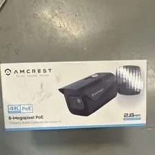 Amcrest IP8M-2496EB-V2 4K 8MP PoE Outdoor Weatherproof Bullet IP Camera Black