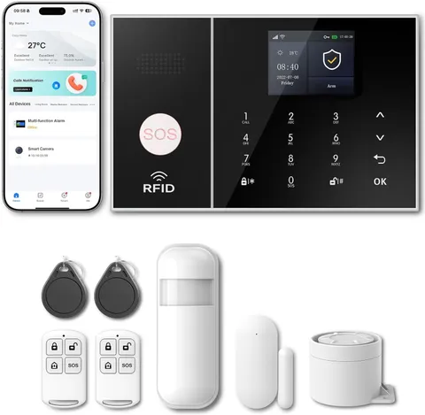 Home Security Systems 8-Piece Kit,Alarm System for Home Security,App Alerts,Door