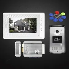 7inch Wired Video Door Phone Intercom System Electric Lock with Keys Included