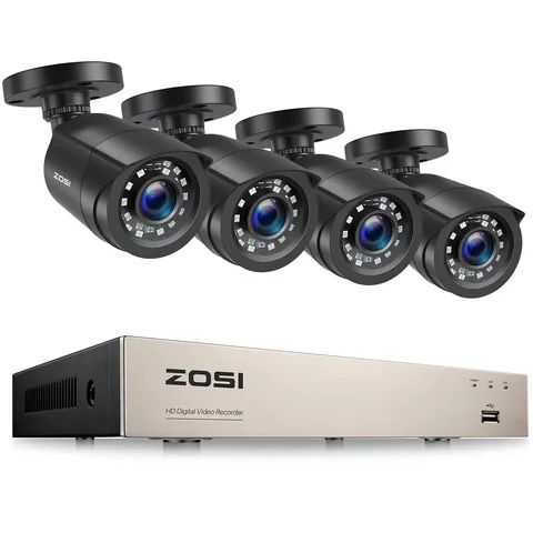 1080P Security Camera System H.265+ 8CH Full 1080P HD Video DVR Recorder with 4X