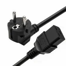 Europe Schuko CEE 77 Plug 16A 250V To IEC 60320 C19 Server Power Cord 6FT