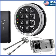 Safe Lock Replacement Chrome Keypad Safe Electronic Lock Solenoid 2 Key NEW