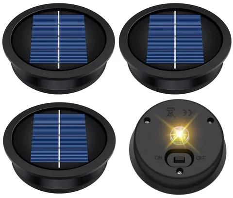 Suggant 4 Pack 3.23 Inch Waterproof Solar Light Replacement Top for Garden