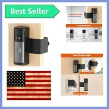 No-Drill R-ing Doorbell Mount with Rain Cover, Anti-Theft Door Bracket Compat...