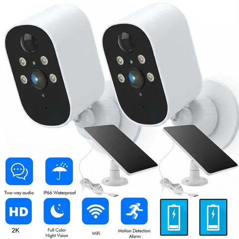 2PK Solar Wifi Security Camera Wireless Smart Home ip Camera Outdoor Battery Cam