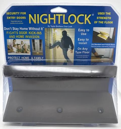 Door Barricade Brace The NIGHTLOCK Security Lock DARK BRONZE FINISH Free Ship US