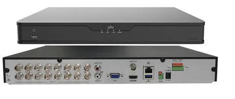 UNV 4K 16-Channel Hybrid XVR With 16 BNC, 8 IP, with 2 SATA HDD Bays, XVR302-16Q