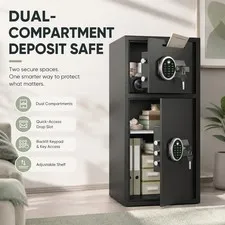 6.5 Cuft Extra Digital Large Safe Box, Home Safe with Deposit Slot& Double Alarm