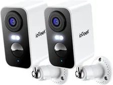 Security Cameras Wireless Outdoor 2-Pack, 2K Wifi Surveillance Camera for Home S
