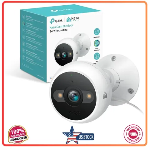 Kasa KC420WS 2K Outdoor Wired Security Camera 24/7 Recording Night Vision Audio