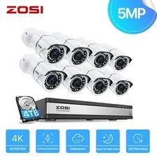 ZOSI 16 Channel 4K NVR 120ft Night Vision PoE IP Security Camera System 4TB HDD