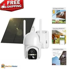 4G LTE Cellular Security Camera with SIM Card - 2K Solar Powered for Outdoor Use