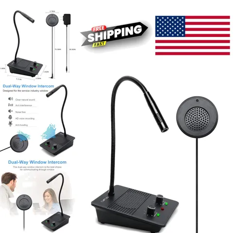 Window Speaker Intercom System Two Way Communication for Office Hospital Store