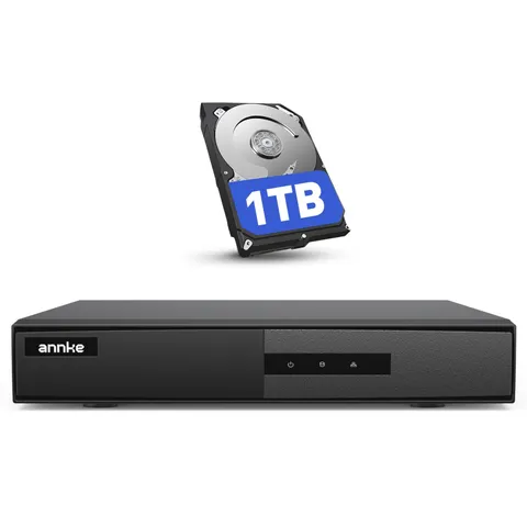 ANNKE 8 Channel 3K Lite DVR for Security Camera, 1TB Hard Drive Disk, Black