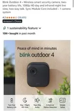 Blink Outdoor 4 Wireless Smart 1080p Security Camera - 1 Camera System