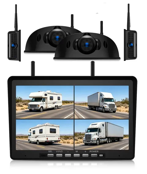 ZEROXCLUB 4-Camera Wireless RV Backup Camera System for Furrion 10.1"-4 Cam
