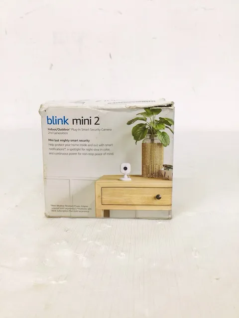 Blink Mini 2 Smart Security Camera Indoor/Outdoor Plug-In, White