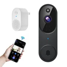 Orbitell Wireless Wi-Fi Video Doorbell Camera with Two Way Audio, AI Black