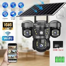  15MP Solar Battery Wireless WiFi Outdoor Pan/Tilt Home Security Camera System