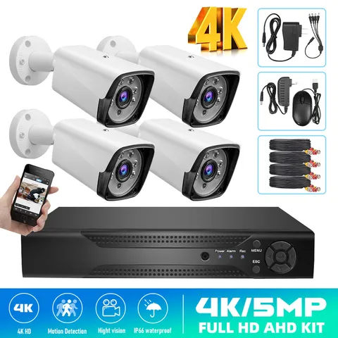 4CH 5MP Lite DVR 1080P Outdoor CCTV Home Security Camera System AI Night Vision