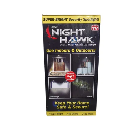 Night Hawk Motion Activated Security Spotlight 450 Lumen LED Outdoor Indoor New
