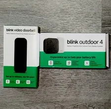 Blink Outdoor 4 Wireless Camera Security System & Blink Video Doorbell BUNDLE