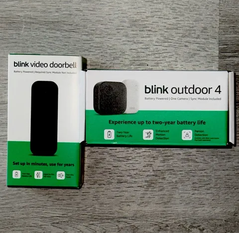 Blink Outdoor 4 Wireless Camera Security System & Blink Video Doorbell BUNDLE