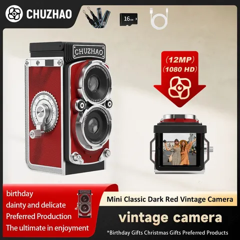 CHUZHAO Retro Mini Digital Camera  Autofocus 12MP, Portable Vlogging Camera with