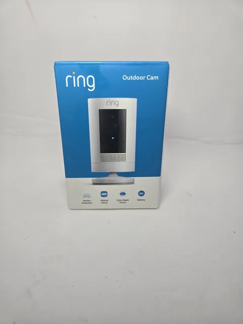 Ring Outdoor Cam Battery Security Camera - HD Video, Color Night Vision - White