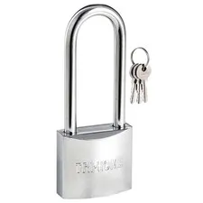 1 Pc Long Shackle Chrome Plated Padlock Security 1.5" 40Mm With 3 Keys
