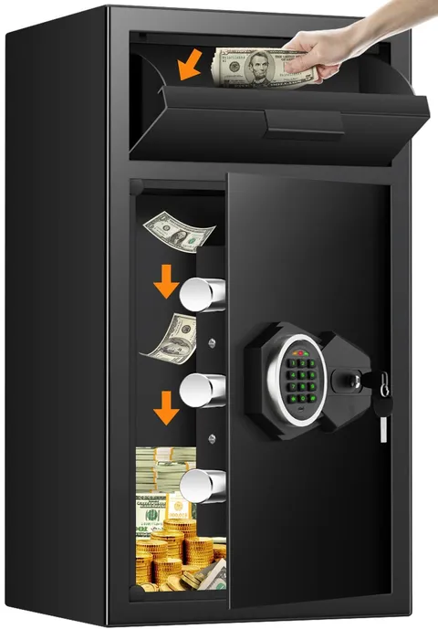 5.8 Cuft Commercial Depository Drop Safe for Business, Anti-theft Cash Safe B...