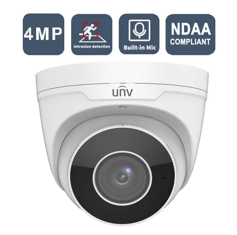 UNIVIEW 4MP PoE IP Turret Security Camera with Mic Varifocal Lens NDAA Compliant