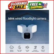 Wired Floodlight Camera, Smart security camera, 2600 lumens, HD live view, en...