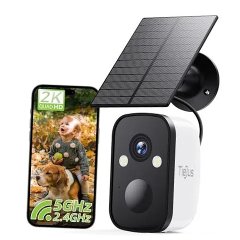 2K Solar Security Cameras Wireless Outdoor, 5G/2.4G Dual WiFi | Powered by 1PC