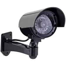 Decoy Surveillance Bullet Camera with Flashing Red Light, Black - 40661